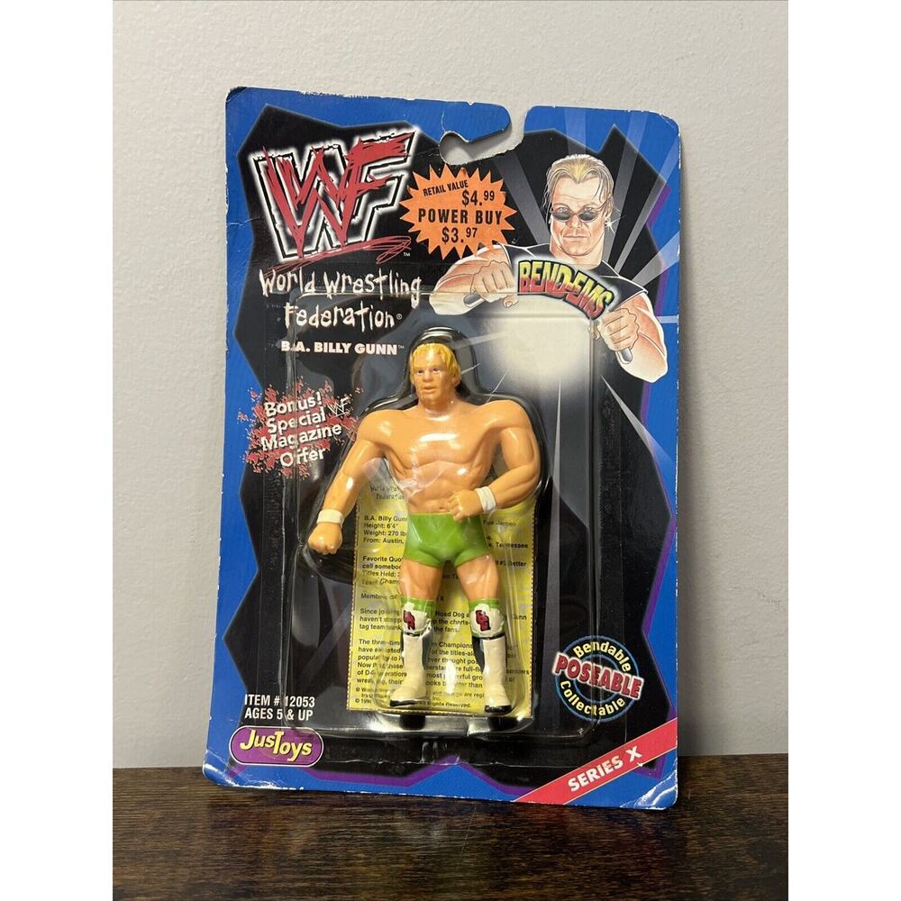 NEW VTG 1998-‎ WWF WWE Bend Ems BA Billy Gunn JusToys Wrestling Figure AWA WCW